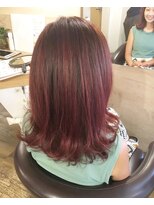 ヘアアンドスパ モア(Hair&Spa More By LikkleMore) 外ハネミディアム【王子　パープルピンクカラー　王子　美容室】