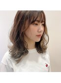 大人かわいい☆小顔ゆるふわ無造作レイヤー×レッドブラウン