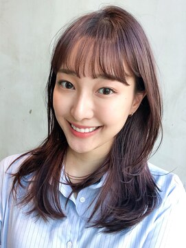 アイティーバイアルバム 八王子店(IT by ALBUM) パープルブラウン_Aラインボブかきあげロング_28292