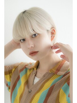 ミエルヘアーエスト 新宿店(mielhair est) ホワイトカラー×マッシュショート【新宿】