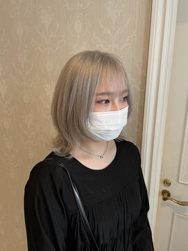 ヘアスタジオ アルス 御池店(hair Studio A.R.S) ウルフ×ホワイトカラー #くびれヘア#デザインカラー