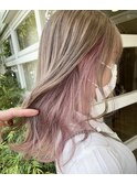 ミルクティーピンクインナーカラー♪/ミルクティーピンク