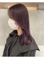 ガリカ 横浜(Gallica) 【mirei】艶髪ピンクラベンダー/韓国風ゆるふわセミロング