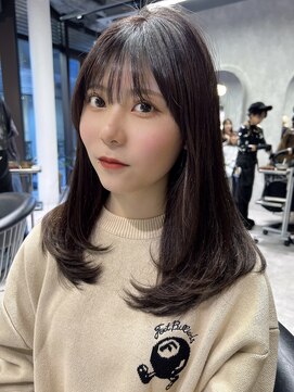 シティ(CITY) ワンカールレイヤースタイル　韓国ヘア　ラベンダーカラー