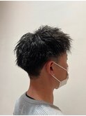 アッシュブラック/マッシュパーマ/刈り上げショート20代30代40代
