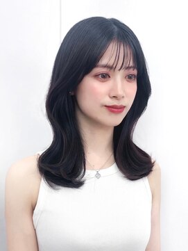 フィヴェント(Fivent) 黒髪ボブルフネビージュ小顔ワンレン顔まわり韓国レイヤーカット