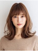 美肌カラー×ハイライト×ミディアムで上品透明感[西宮北口]