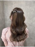 ハーフツイン　イベントヘア　パール　ふわふわ
