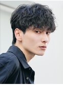 銀座新橋メンズ美容室センターパートマッシュメンズパーマ毛流れ