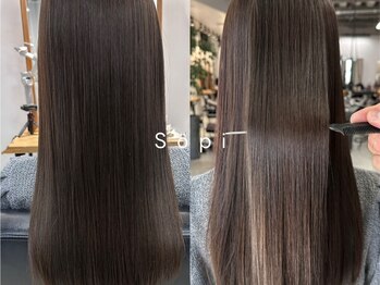 ソピ バイ インビテーション(sopi by invitation)の写真/柔らかくコテで巻ける縮毛矯正♪前髪カット,顔まわりのレイヤーカット,縮毛矯正で髪質改善も◎