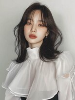 オンク 新宿(onk)&nbsp;黒髪/グレーベージュ/レイヤーロング/前髪パーマ[新宿駅]