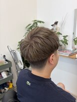 ヘアルームキムラ(HAIR ROOM KIMURA) メンズハイトーンカラーツーブロマッシュベージュアップバング