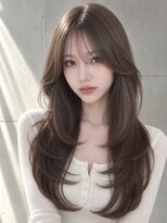 ユーフォリア 渋谷グランデ(Euphoria SHIBUYA GRANDE)&nbsp;グレージュブラウンシースルーバングレイヤーワンカールロング