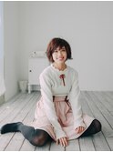 ハネ感かわいいマッシュボブ