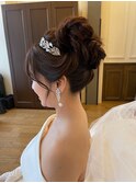 洋装 ティアラ プリンセス 高め アップスタイル ヘアアレンジ