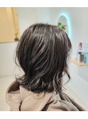 外ハネ|ボブスタイル|ブルーアッシュ|外ハネボブ|刈谷