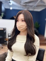 ピープスアンドスー 表参道 渋谷(Peeps&Suu.)&nbsp;ナチュラル韓国ウェーブ/大人レイヤー/ネイビーブルー