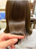 透明感♪髪質改善カラー小顔艶感ミディミルクティーベージュ