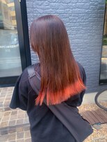 ロンドエニカ 大宮(Lond enika)&nbsp;裾カラーブリーチありオレンジカラー【大宮美容室】