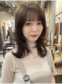 ナチュラル小顔前髪あり後れ毛サイドバング結べるボブくびれヘア