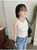 ボブ　ストレートボブ　縮毛矯正
