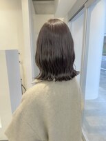 ソア(soa)&nbsp;透明感カラー/くすみグレージュ/枚方美容室/ミディアムレイヤー