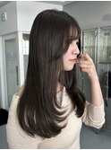 オリーブグレージュとレイヤー/ブリーチなし