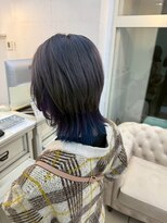 グラスペディア(graspedia)&nbsp;インナーカラー/ポイントカラー/ネイビーブルー/ショートウルフ