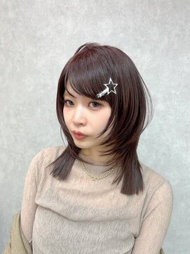 ヘルツ(Hz) ハッシュカット/ボルドーカラー