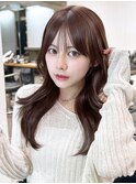 ロング似合わせカット韓国ヘア顔周りレイヤー_F21206