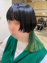 キュート Cute&nbsp;デザインカラー　インナー　クラゲカット　グリーン