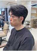 ニュアンスパーマフェザーパーマセンターパートメンズカット