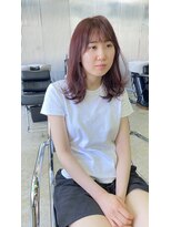 COM【コム】 ボルドー×レイヤーカット