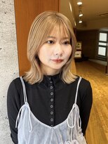 ブロッサム 池袋店(Blossom) イメチェン/ミルクティー/ミディアムレイヤー/前髪/池袋/Rina