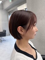 バディ 中野駅前店(BUDDY)&nbsp;ボルドーブラウン×美シルエットボブ【中野美容室】