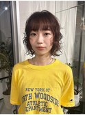 くるくるパーマ×ショートボブ