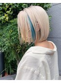 ホワイトミルクティー×ミントアッシュ×透明感×ロブヘア