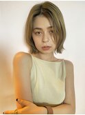 【PARK】シアーベージュ×切りっぱなしくびれボブ