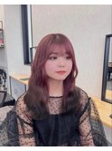 カシスピンク袖カラー_ヘルシースタイルふんわりカール_KO55