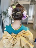 成人式振袖ヘアシニヨンアレンジ