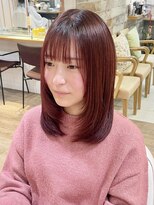 ネオリーブ チロル 横浜西口店(Neolive CiroL.)&nbsp;チェリーピンク ダブルカラー 暖色　顔まわりレイヤー