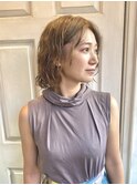 こなれミディ/ウェットヘア可愛い/イメチェンのウェーブパーマ
