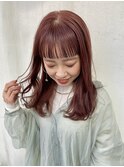 大人可愛いブリーチなしピンクブラウンベージュ
