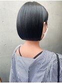 【堀惠】黒髪ボブミニボブツヤ髪髪質改善ぱつっと切りっぱなし