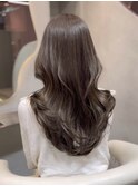 韓国風イメチェン美髪レイヤーワイドバングマロンベージュ大宮
