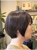イメチェン外ハネボブ美髪ワイドバングレイヤーショート/大宮