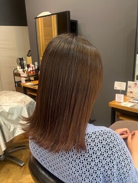 アルター(aL ter) 艶髪縮毛矯正［くびれヘア/アプリコットオレンジ］長野歌穂