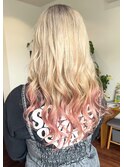 ブロンド×ペールピンク