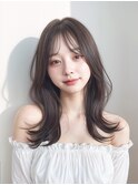 ミディアムヘア暗めカラーデザインカラーフェイスフレーミング