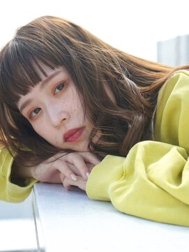 セミロング/髪質改善/ノンダメージカラー/艶感/艶髪/透明感